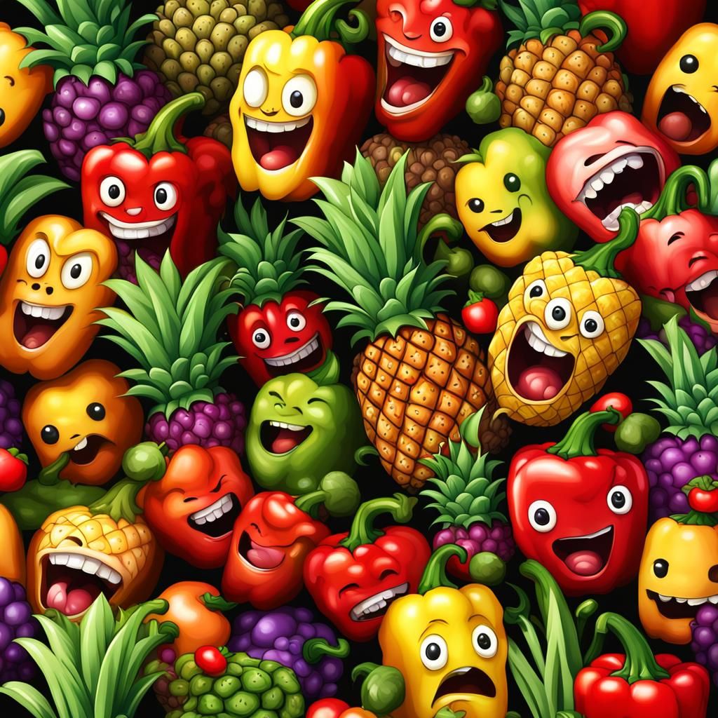 chibi fruits and vegetables : screaming bellpeppers and laug...