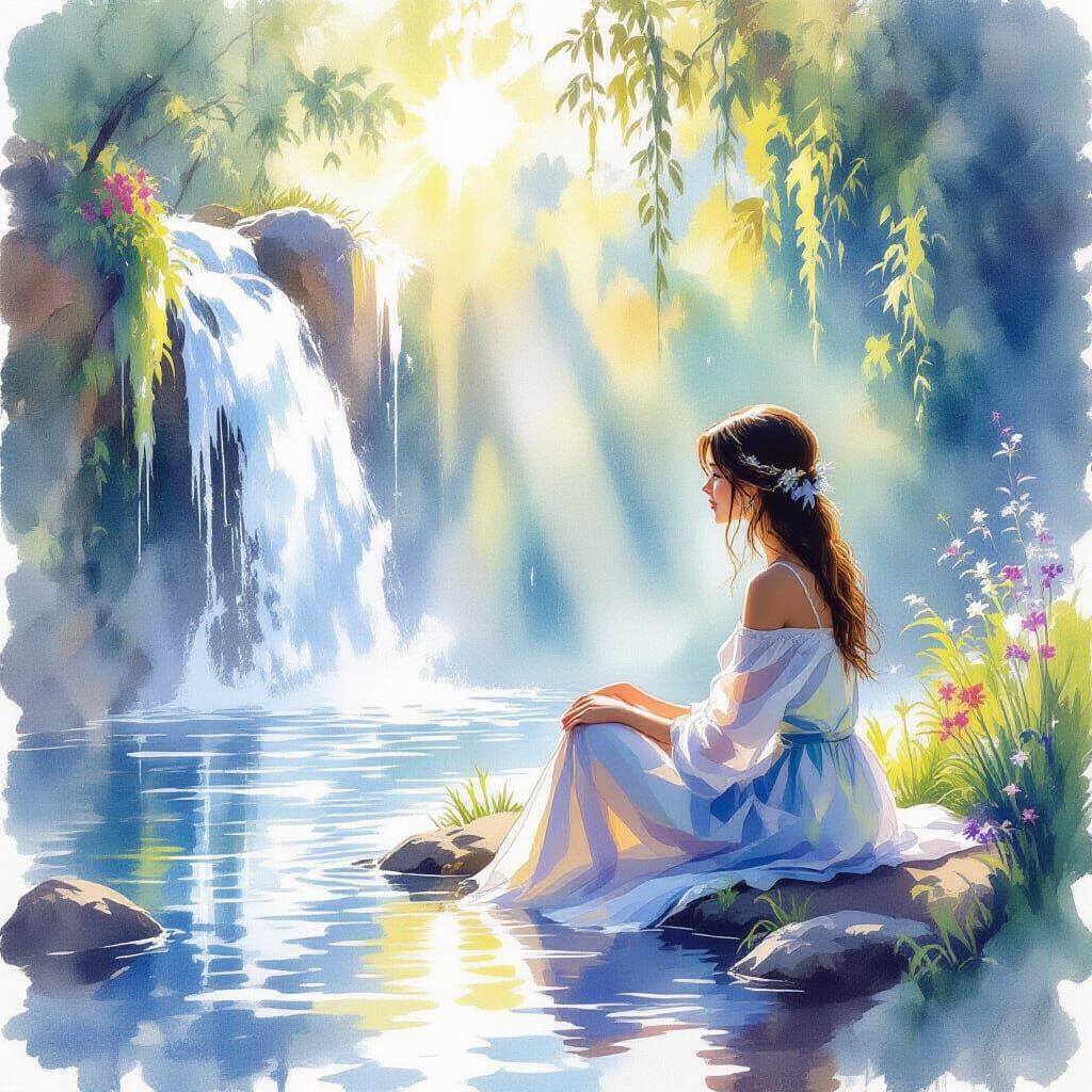 Impressionistic Watercolour of Cozy Nature Scene