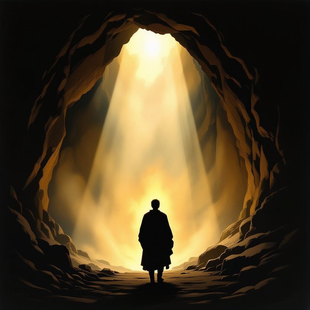 Man Sees Truth After Emerging From Dark Cave