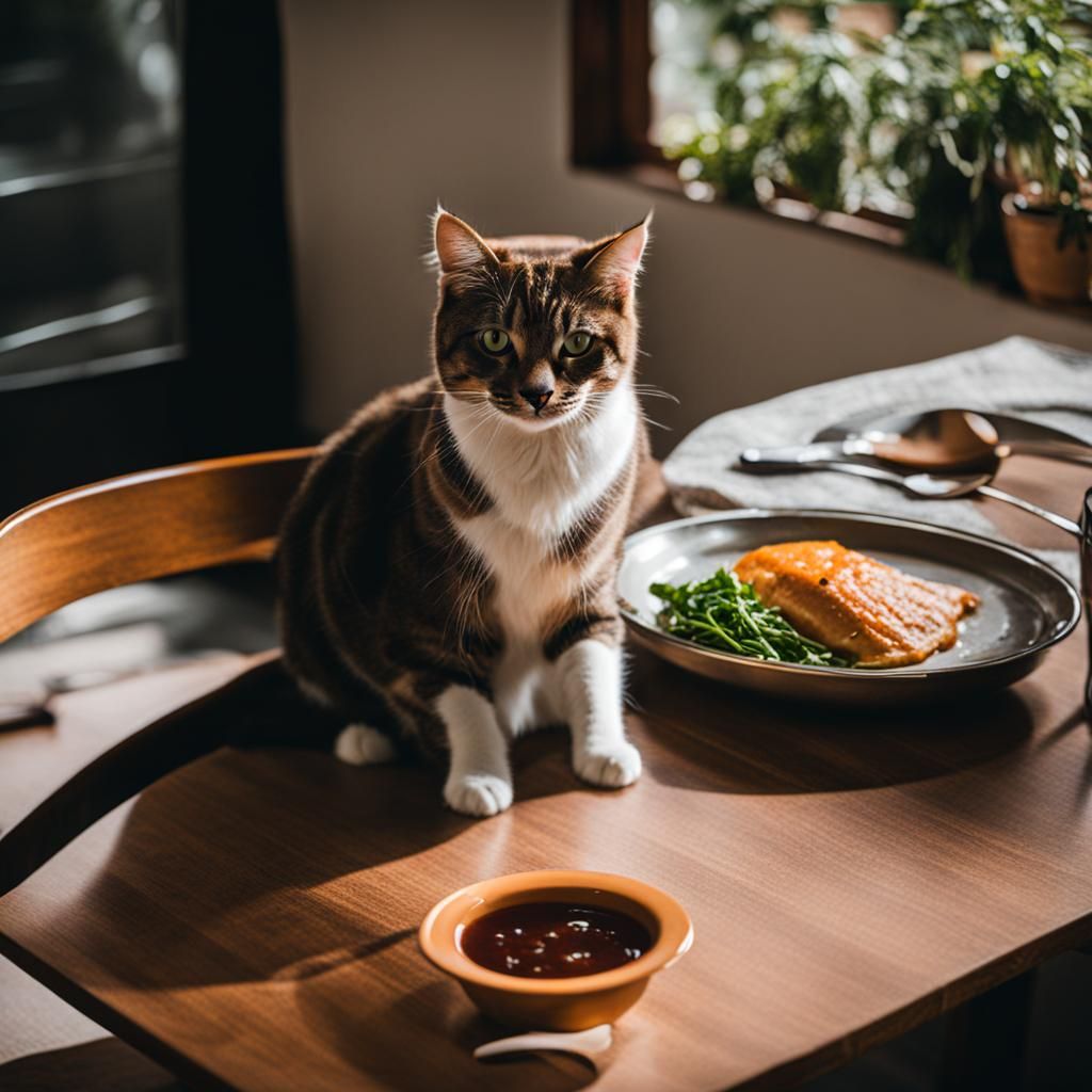 Cat Sitting at a Table