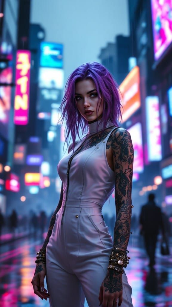 Cyberpunk Empress in Dark Elegance