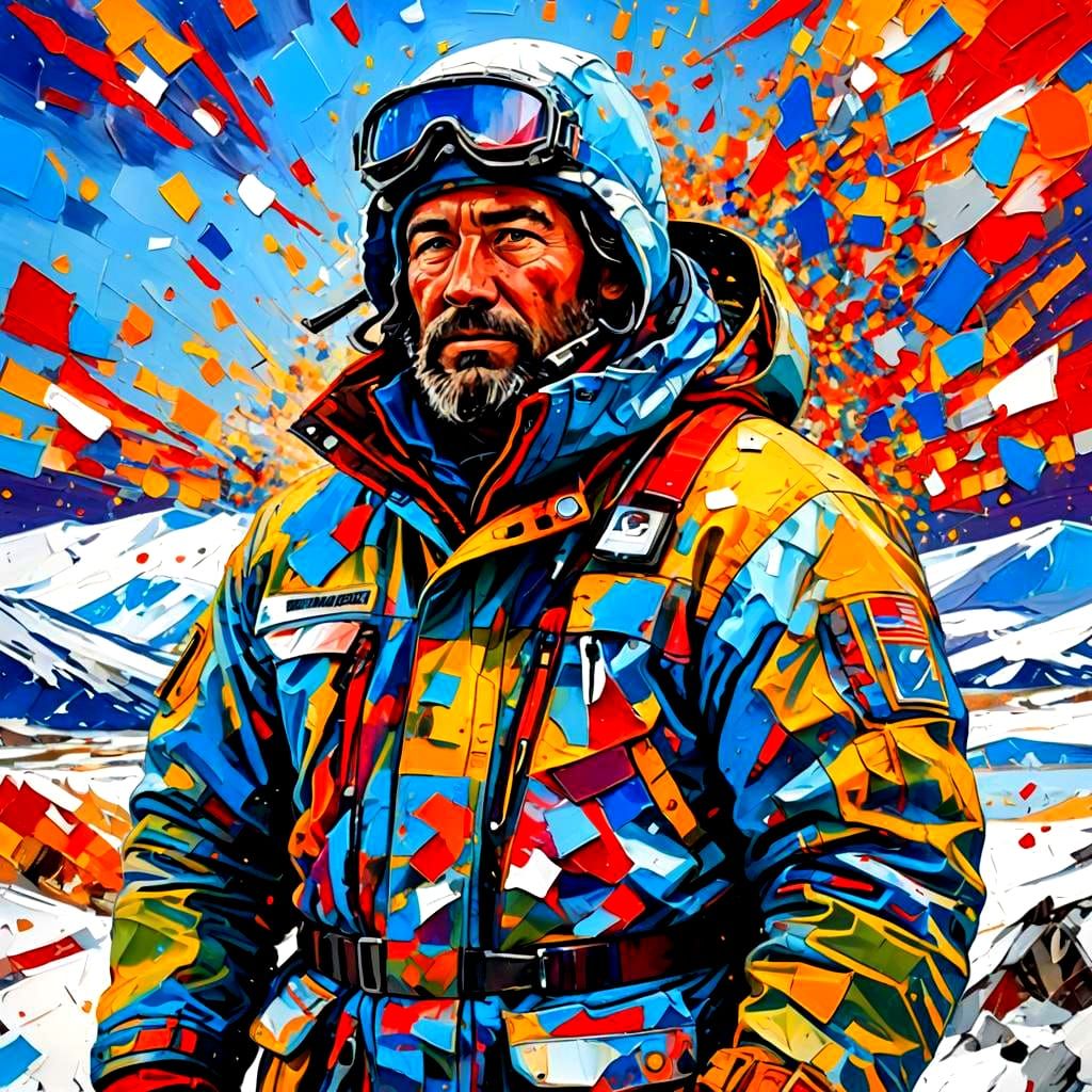 Colorful Antarctic Wasteland in Warhol Style