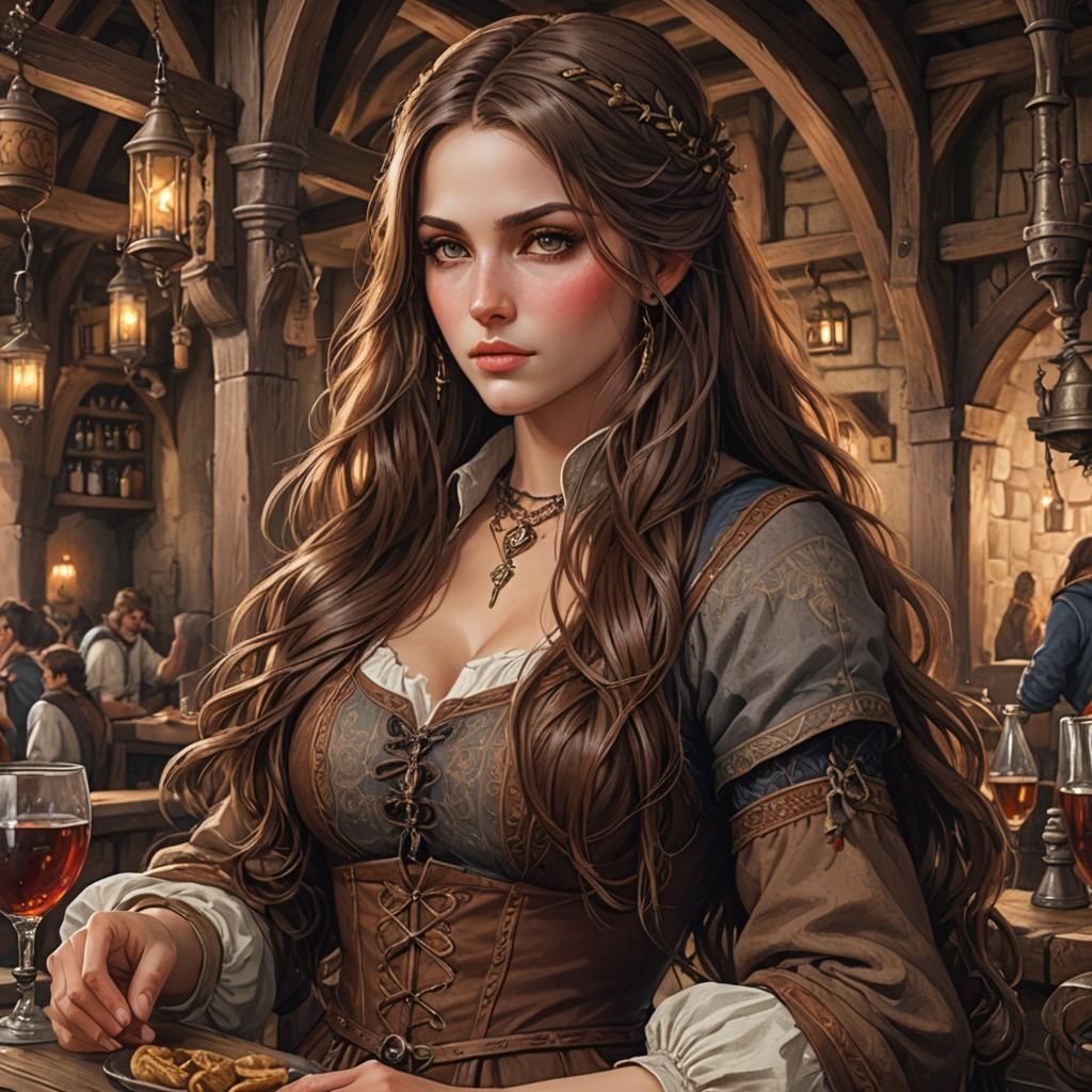 Medieval Tavern Keeper with Intricate Details