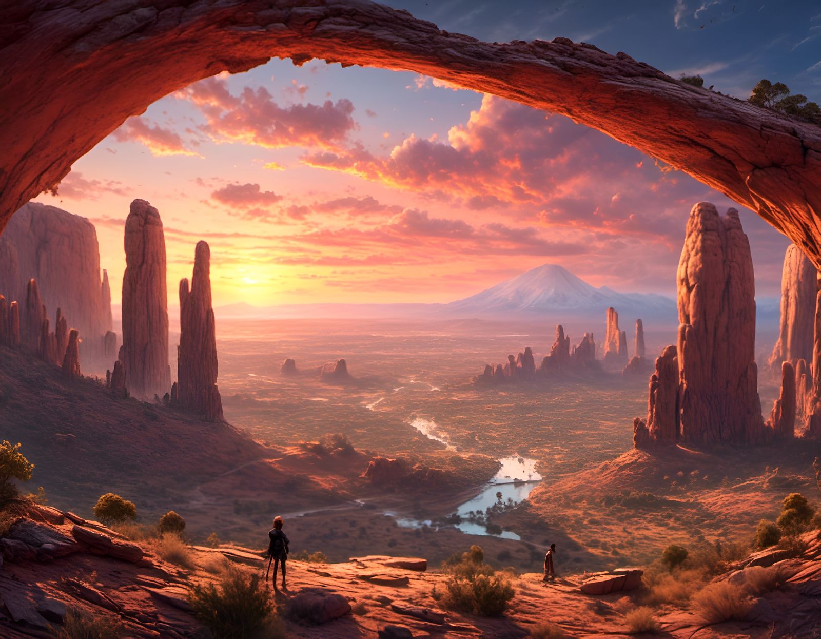 Arches National Park Sunset: Detailed Digital Matte Painting