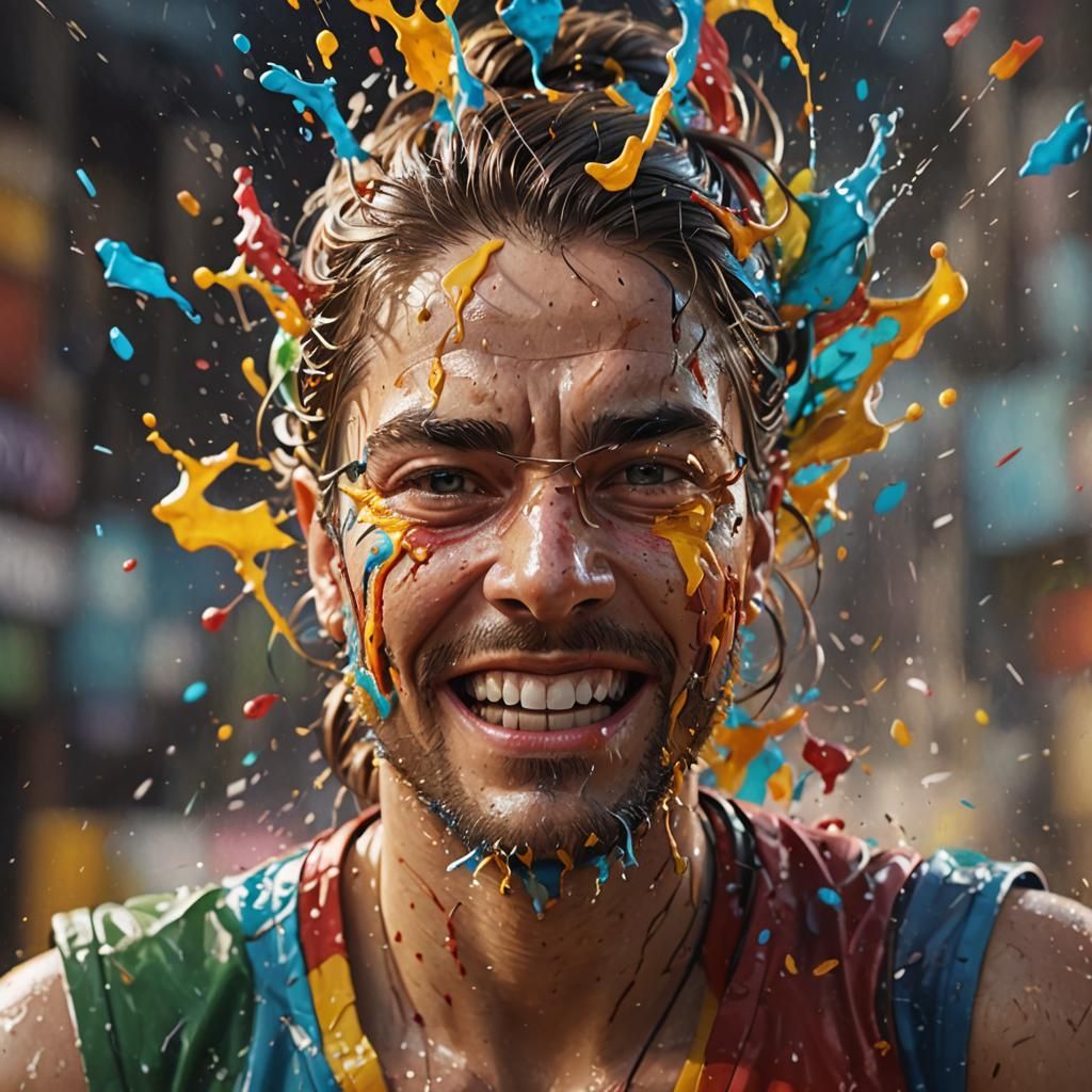 Hyperrealistic Portrait with Dramatic Lighting and Color