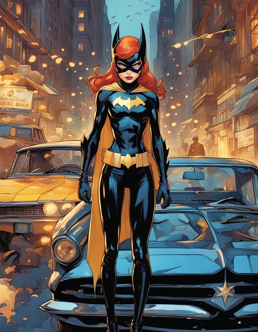 Batgirl Portrait in Graffiti Art Style