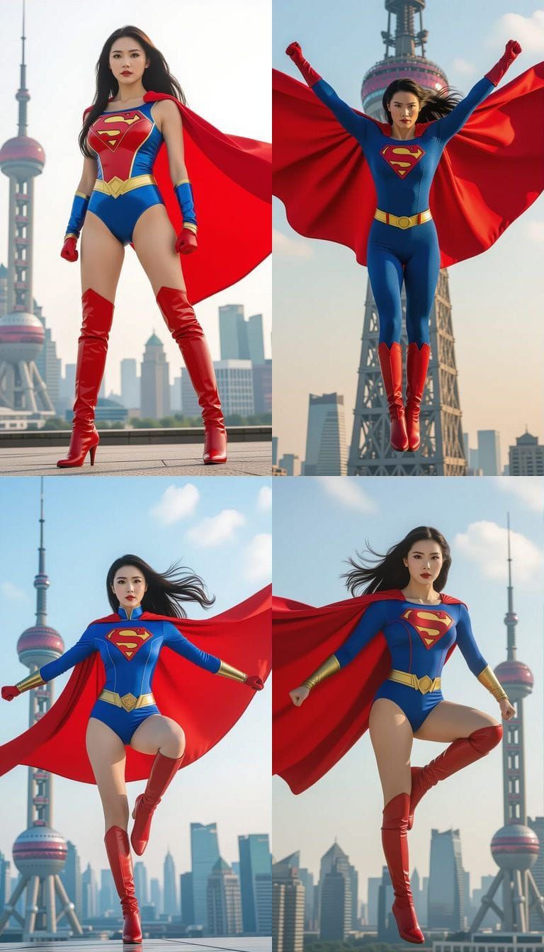China Supergirl Leotard Uniform Cinematic Image