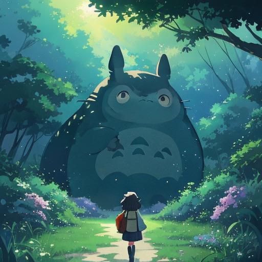 Totoro Anime Key Visual in Studio Ghibli Style