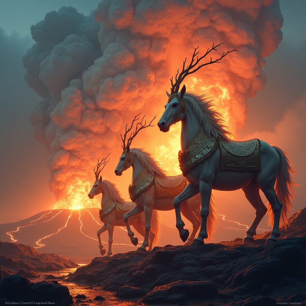 Centaurs Witness Volcanic Eruption at Sunrise