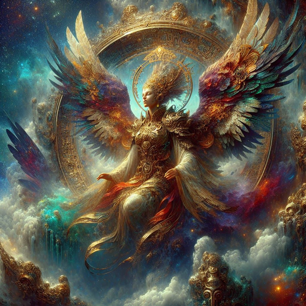 Winged Goddess in Detailed Matte Painting