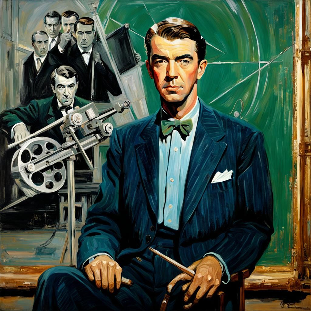 Jimmy Stewart Portrait in Golden Age Style