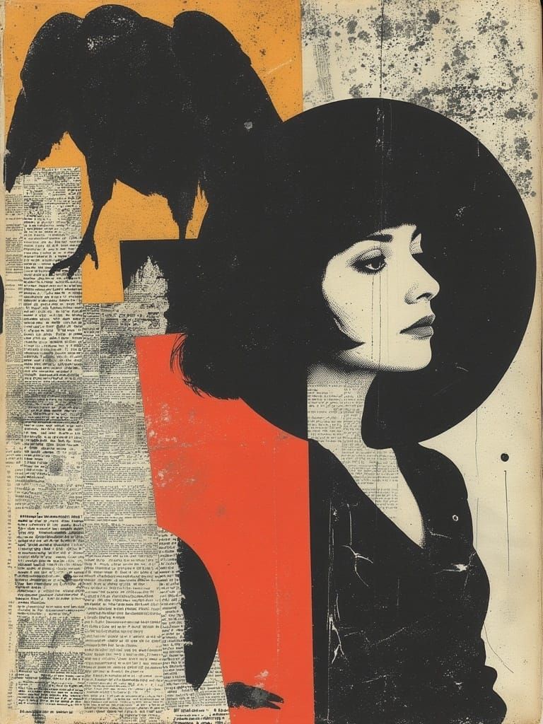 Shimmering Fashion Model Sketch in Magical Realism Style