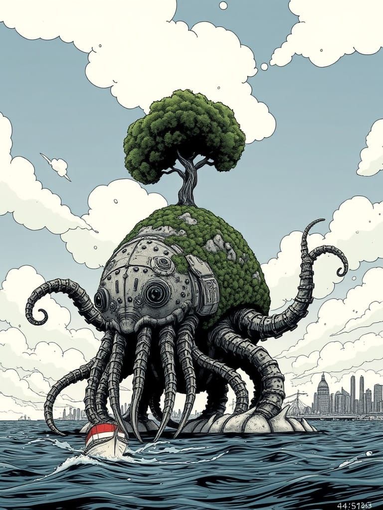 Biomechanical Sea Monster Emerges from St. Lawrence