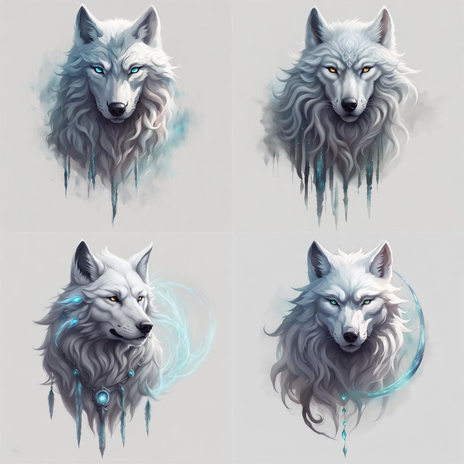 Ethereal Wolf Spirit in a Fantasy Concept Art