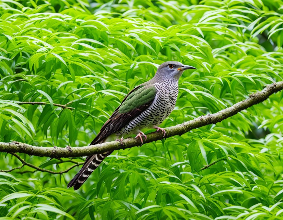 Cuckoo Bird in a Lush Green Forest