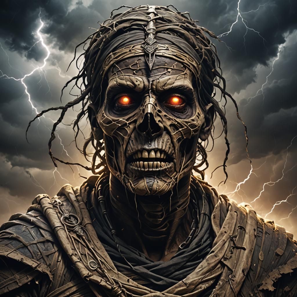 Terrifying Ancient Mummy Rises: Dark Fantasy Art