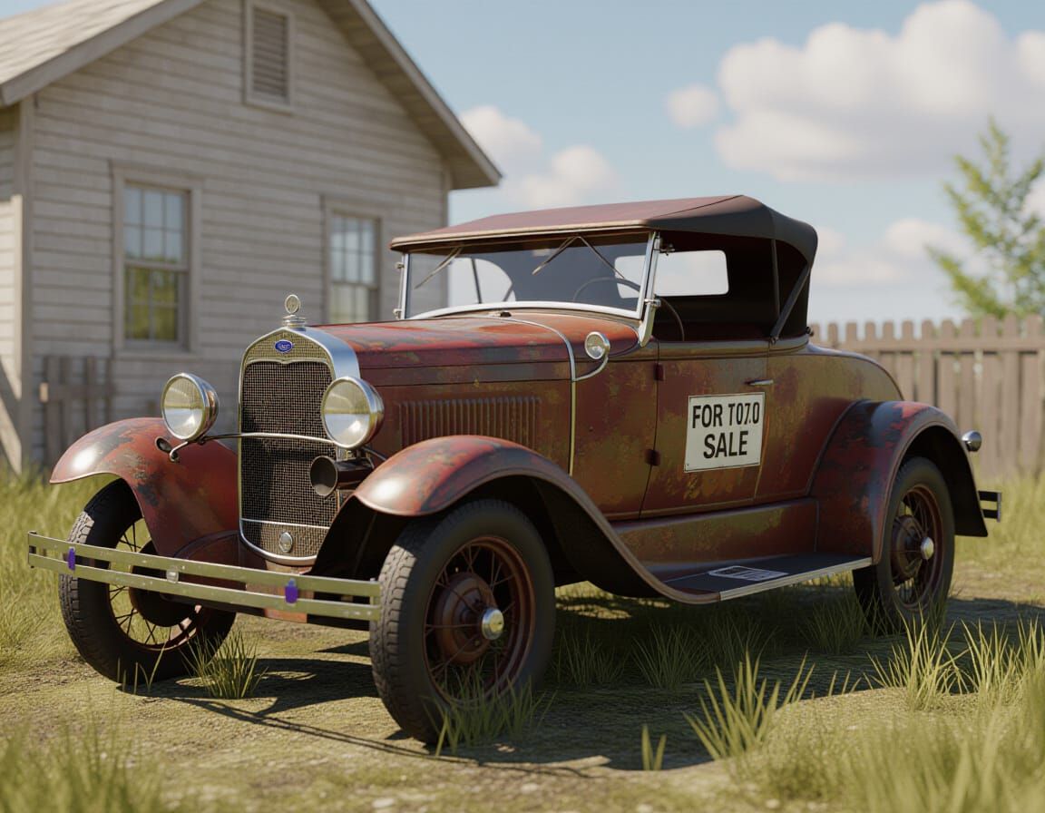 1931 Ford A Roadster: HDR Detailed Matte Painting