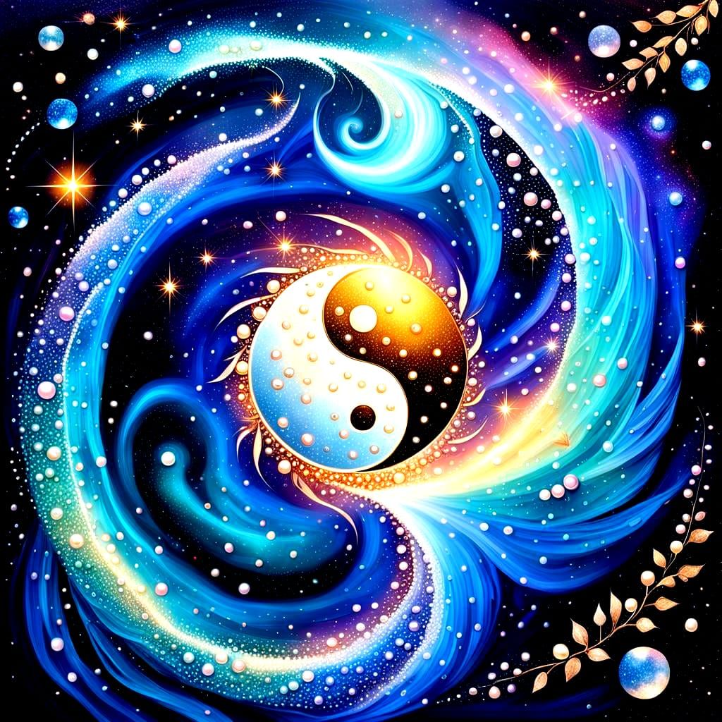 Golden Yin and Yang Cosmic Tapestry