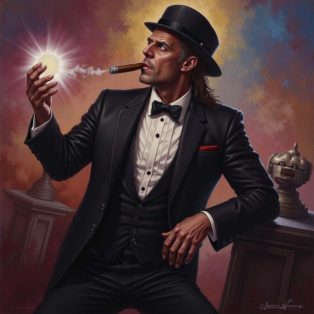 Captain Barbossa in Tuxedo, Oil Painting