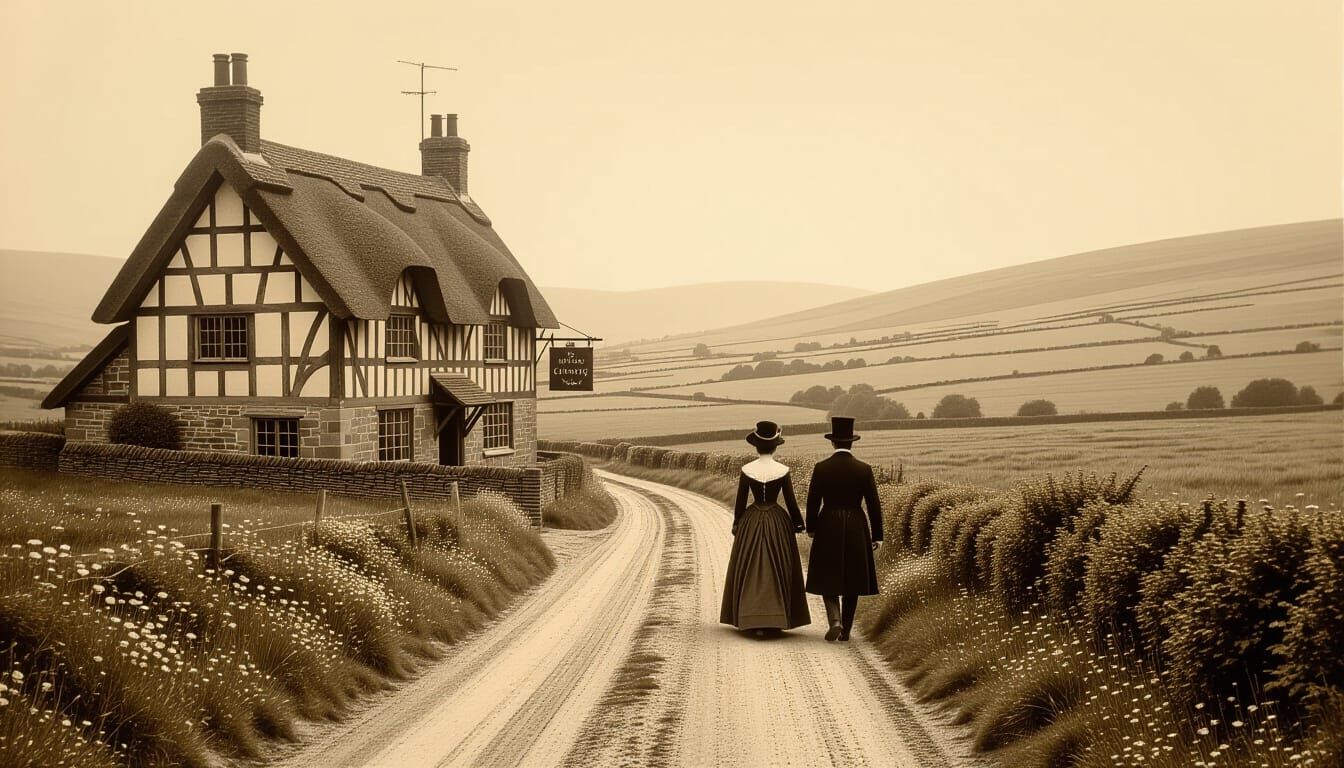 Victorian Travelers at Old English Coaching Inn