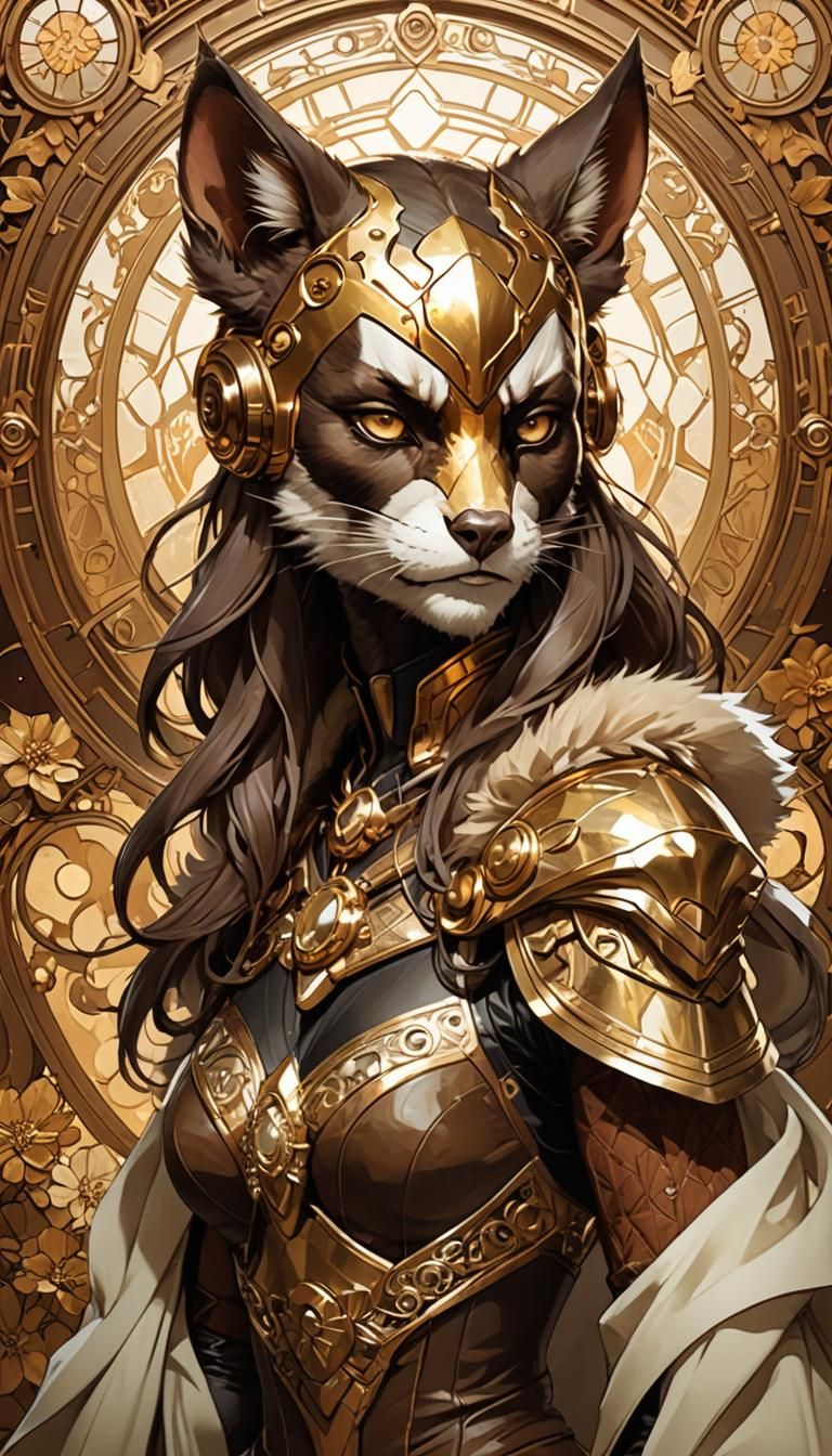 Art Nouveau Wolverine Portrait in God Rays