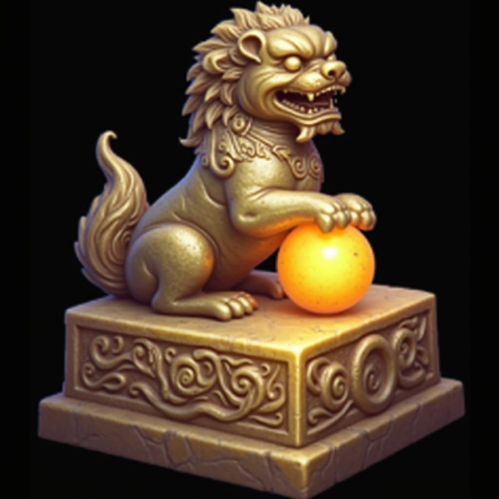 Mythical Vietnamese Guardian Lion-Dog Seal in Bronze