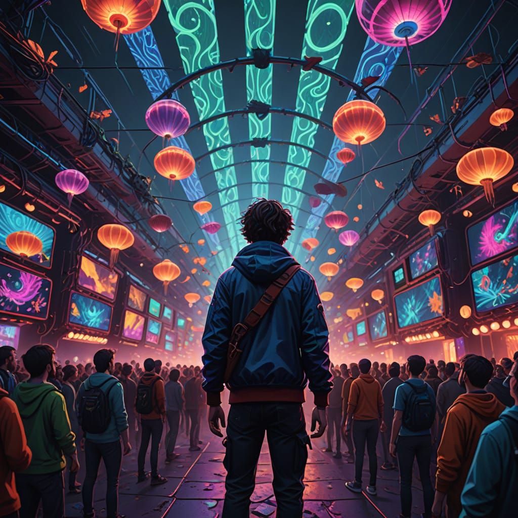 Ethereal PHISH Fan Immersed in Vibrant Concert Experience