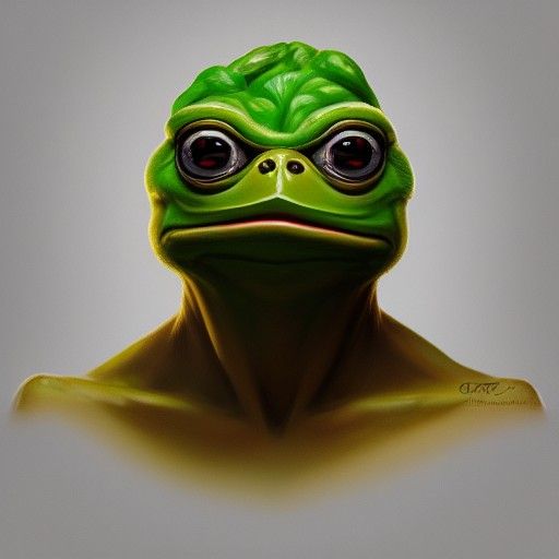Hyperdetailed Pepe the Frog Portrait on Artstation