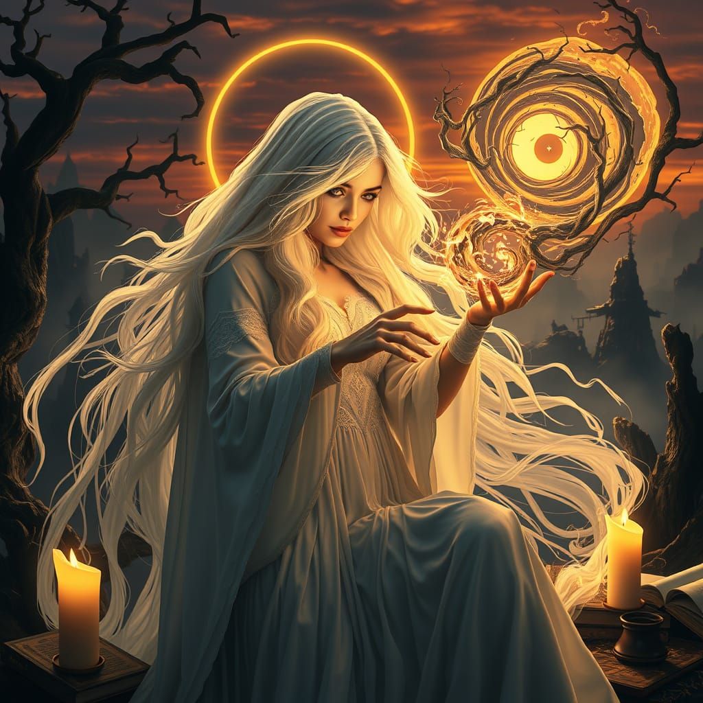 Mystical Dark Witch Conjures Malevolent Energy