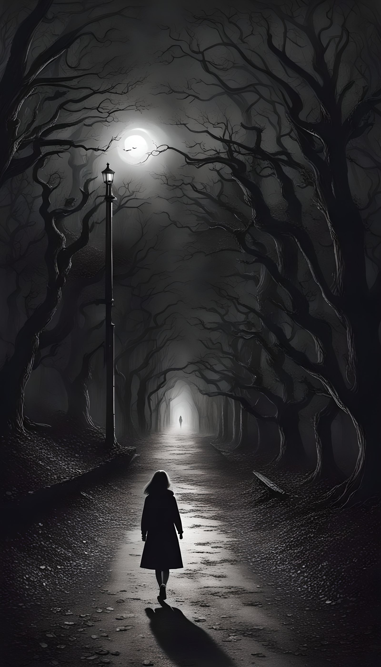 Woman Walks Alone at Night: Anxious and Vulnerable