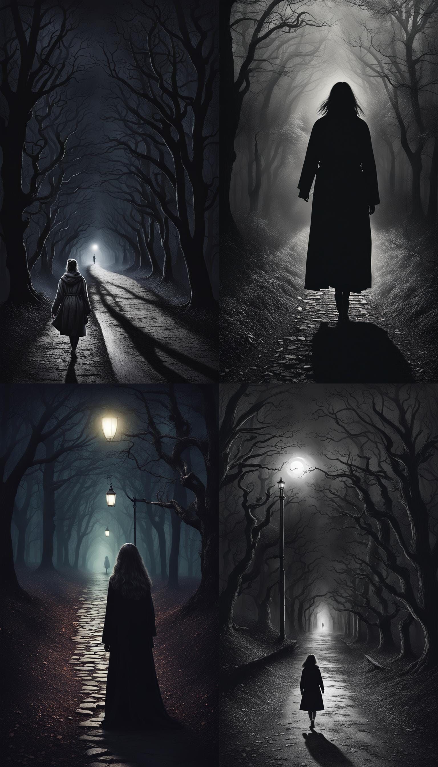 Woman Walking Alone: A Nighttime Portrait