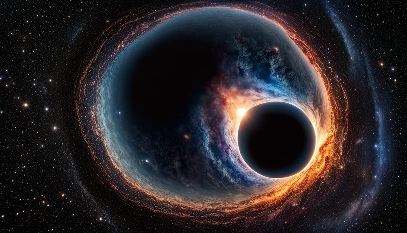 Cosmic Black Hole Portrait in Hyperrealism