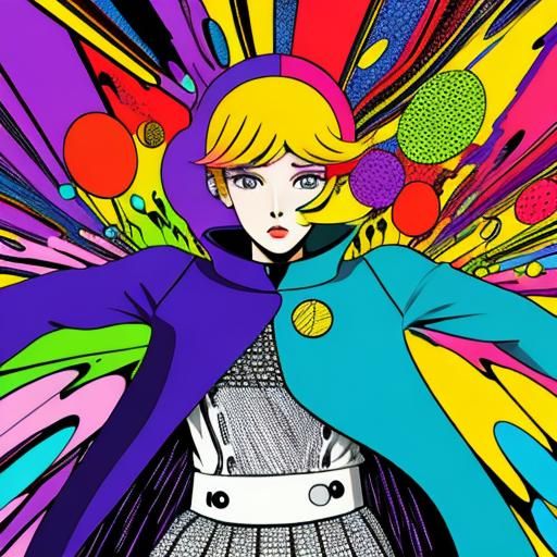 Disco Pop Manga in Contemporary Abstract Style