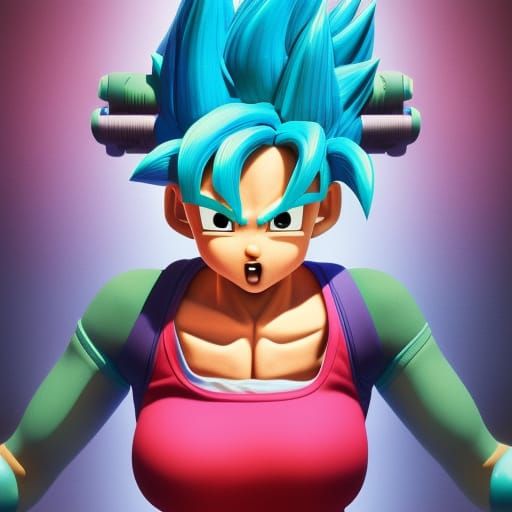 Bulma by the Pool: 3D Digital Art