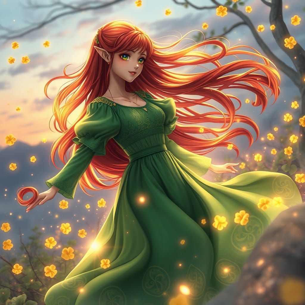 Surreal Celtic Goddess in Twilight Dance