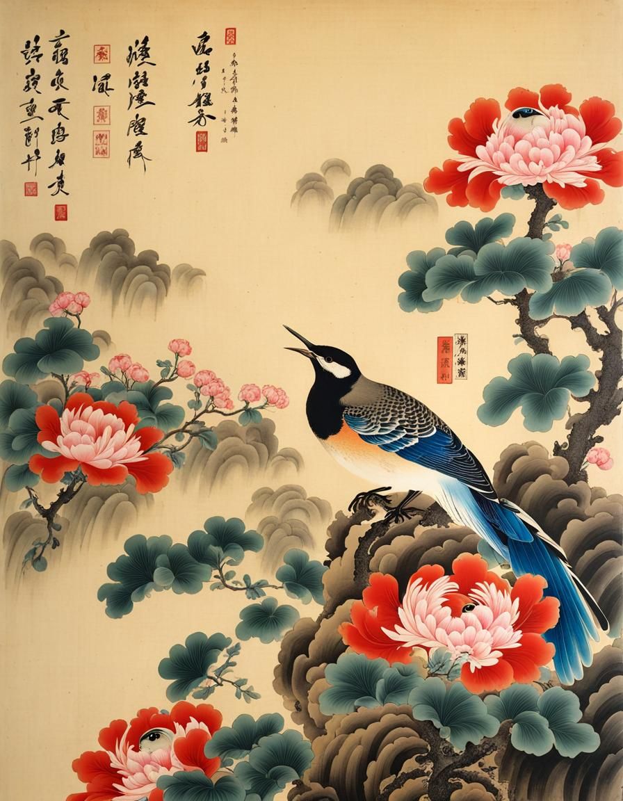Gongbi Style: Flowers and Birds in a Chinese Garden