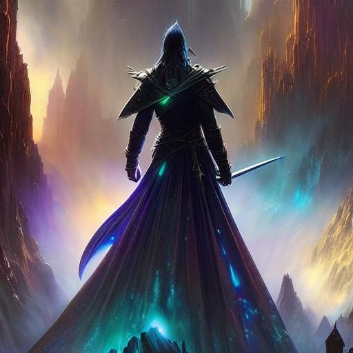 Adventurers in Drow City with Neon Lighting