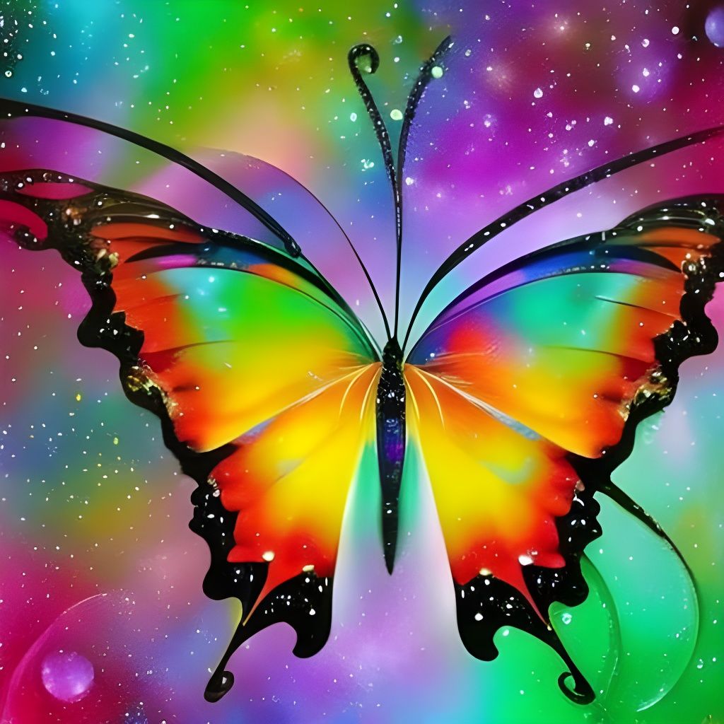 Exquisite Butterfly in Pastel Watercolor Art
