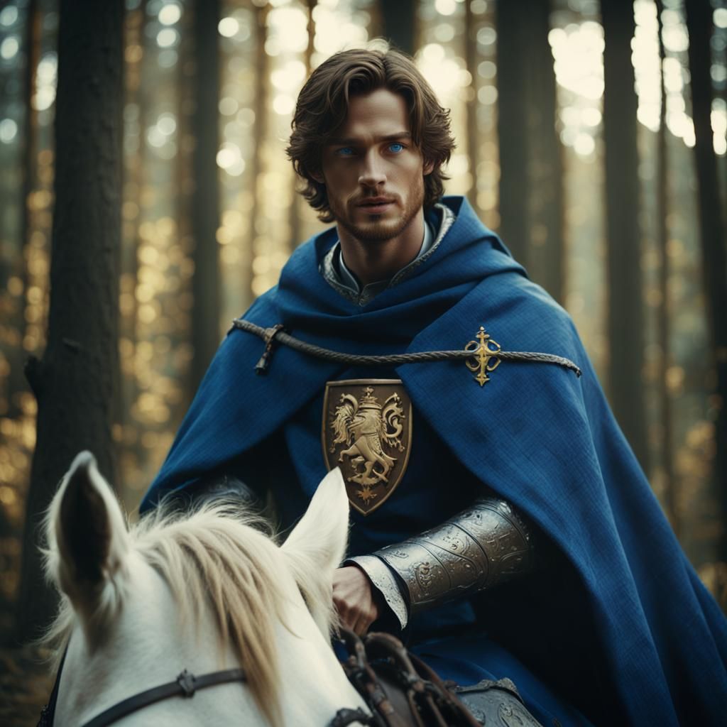 Medieval Prince in Forest, Cinematic Film Still