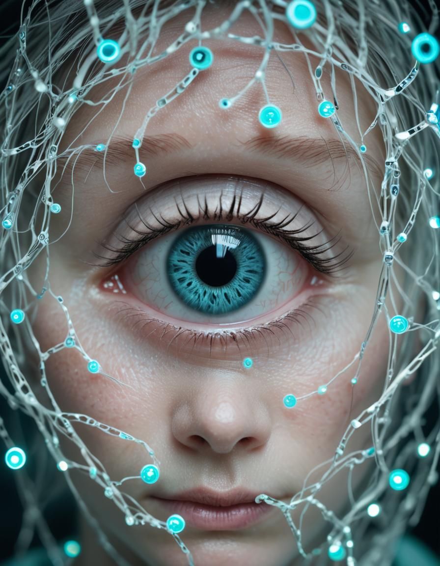 Unsettling Portrait of an Evil Android Eye