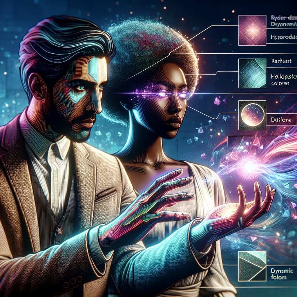 Futuristic Spellcasting Scene with Dynamic Lighting