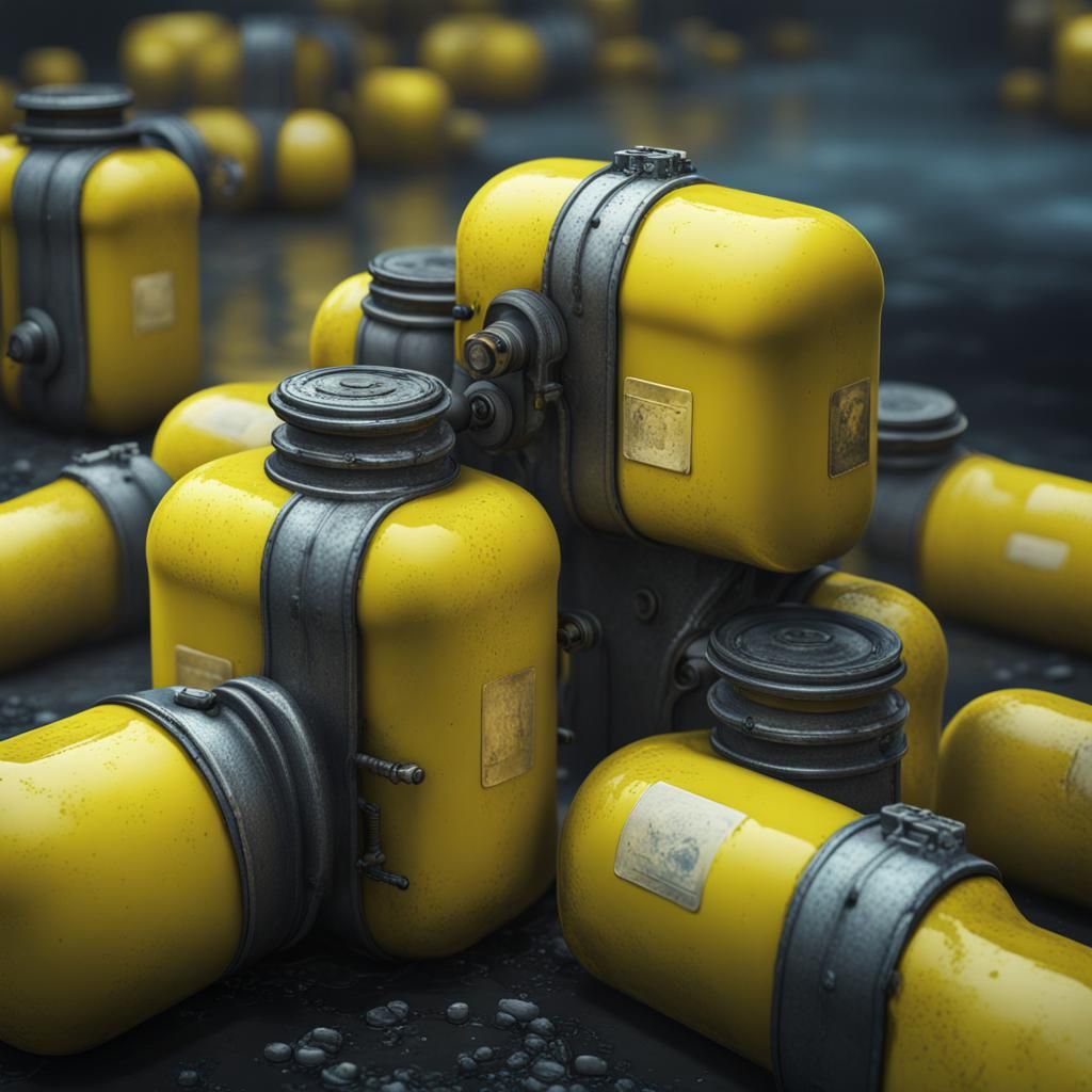 Toxic Yellow Gas Cloud with Fluorine Canisters