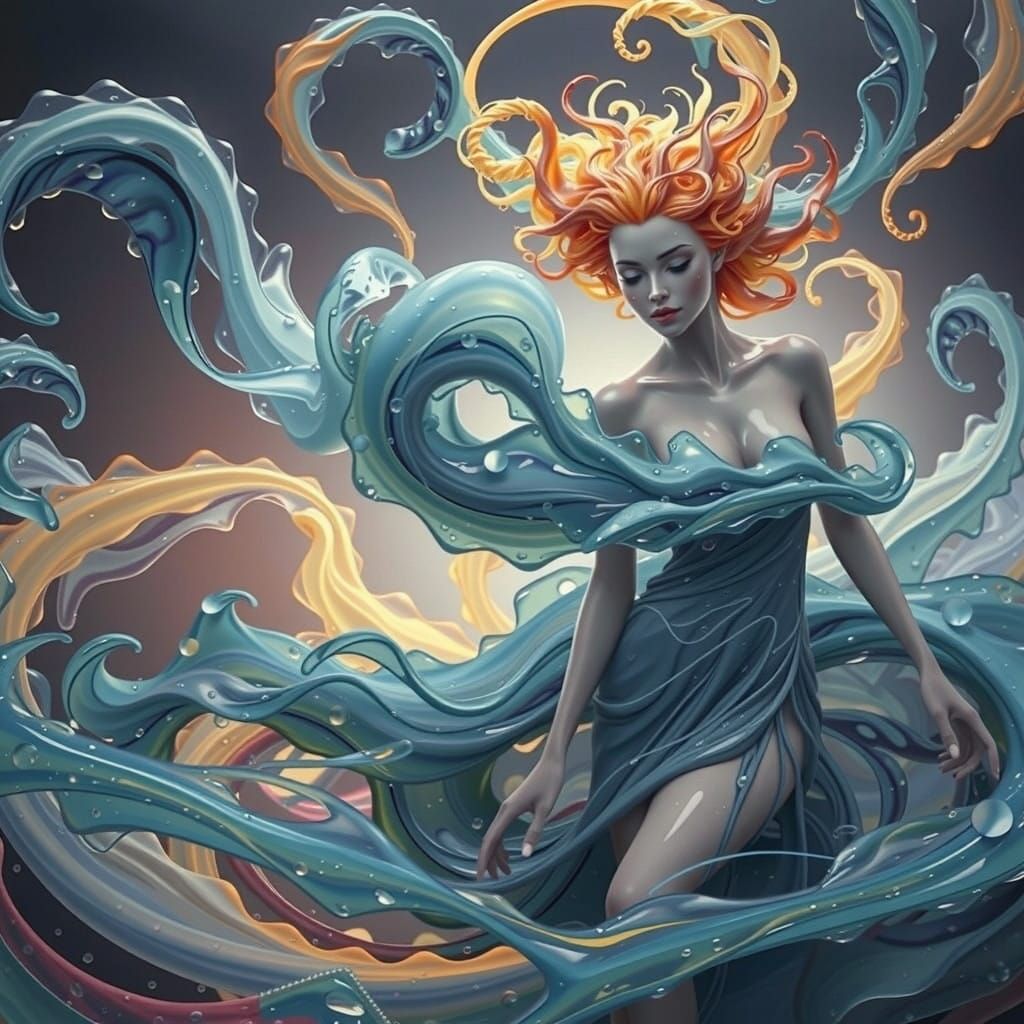 Elegant Duotone Glass Sculpture in Vibrant Blues and Pinks