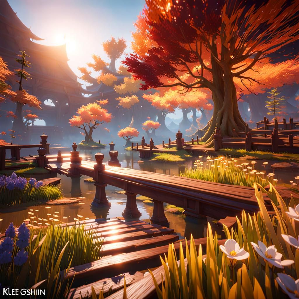 Klee Genshin Impact in 3D Game Style