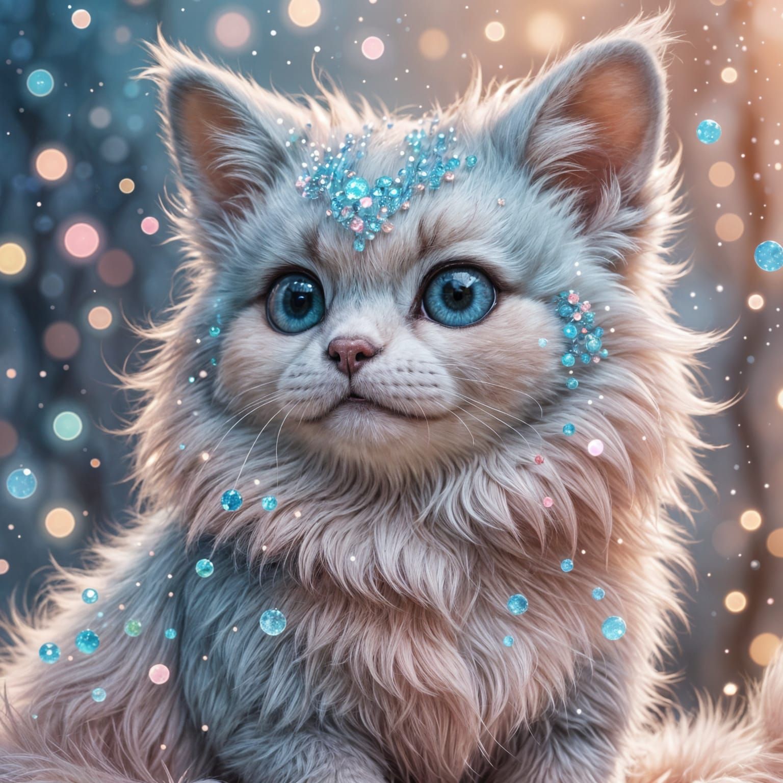 Whimsical Fantasy Creature in Pastel Hues