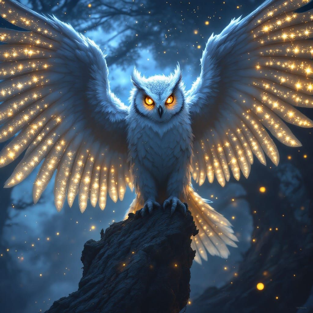 An owl with massive wings