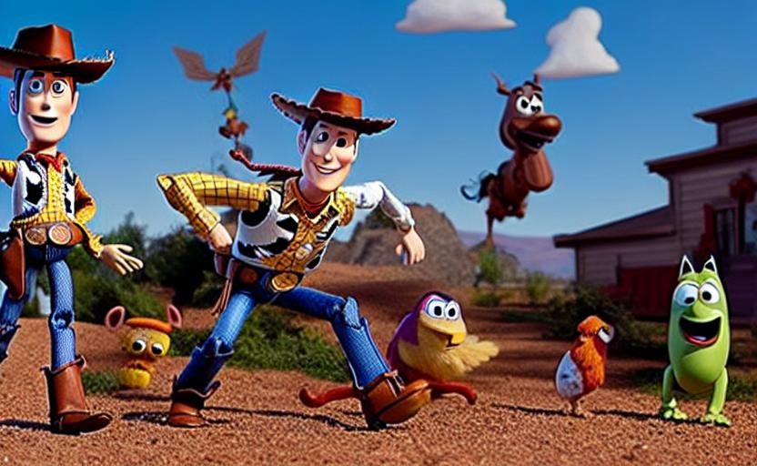 Woody from Toy Story Battling Demons