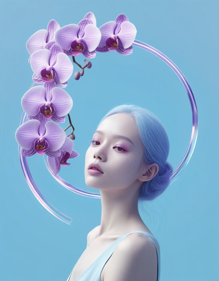 Ethereal Devil in Light Blue and Orchid Purple