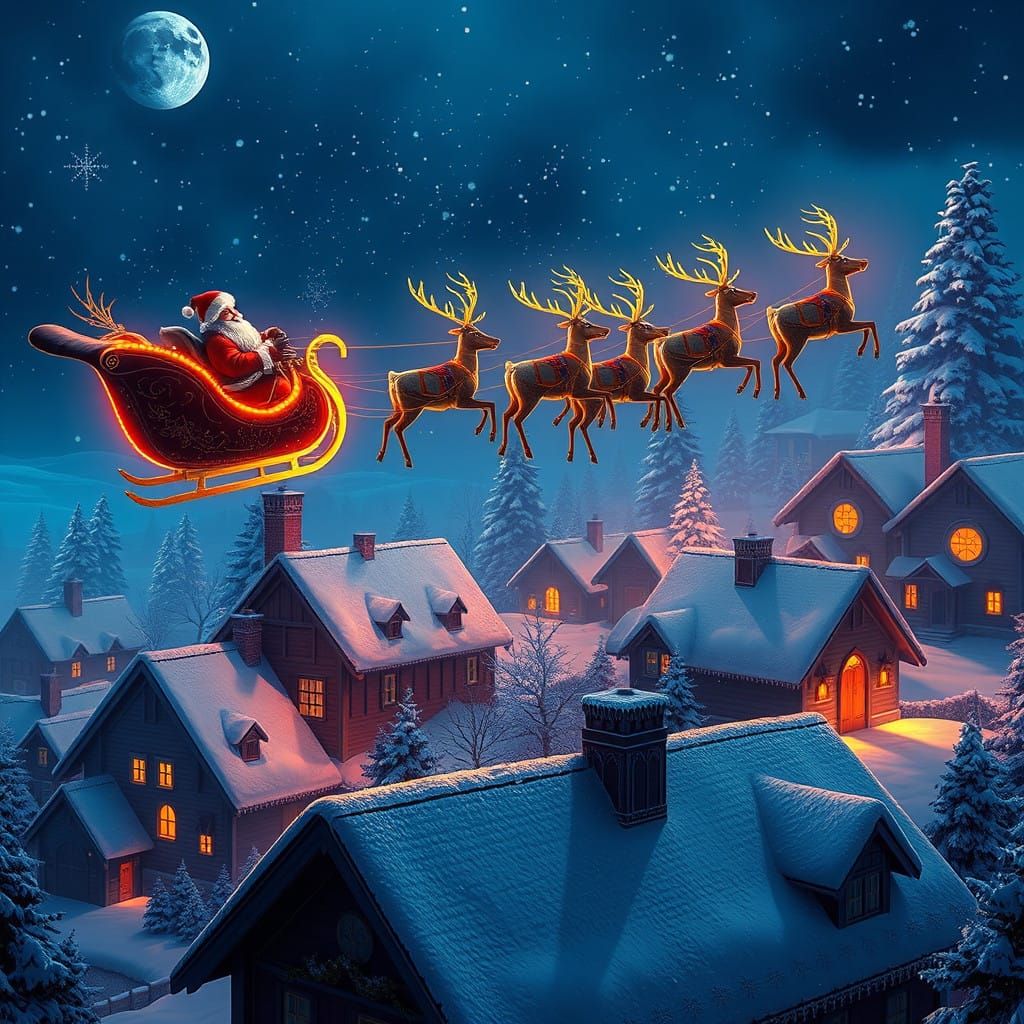 Santa's Fantastical Sleigh Ride in Deep Color