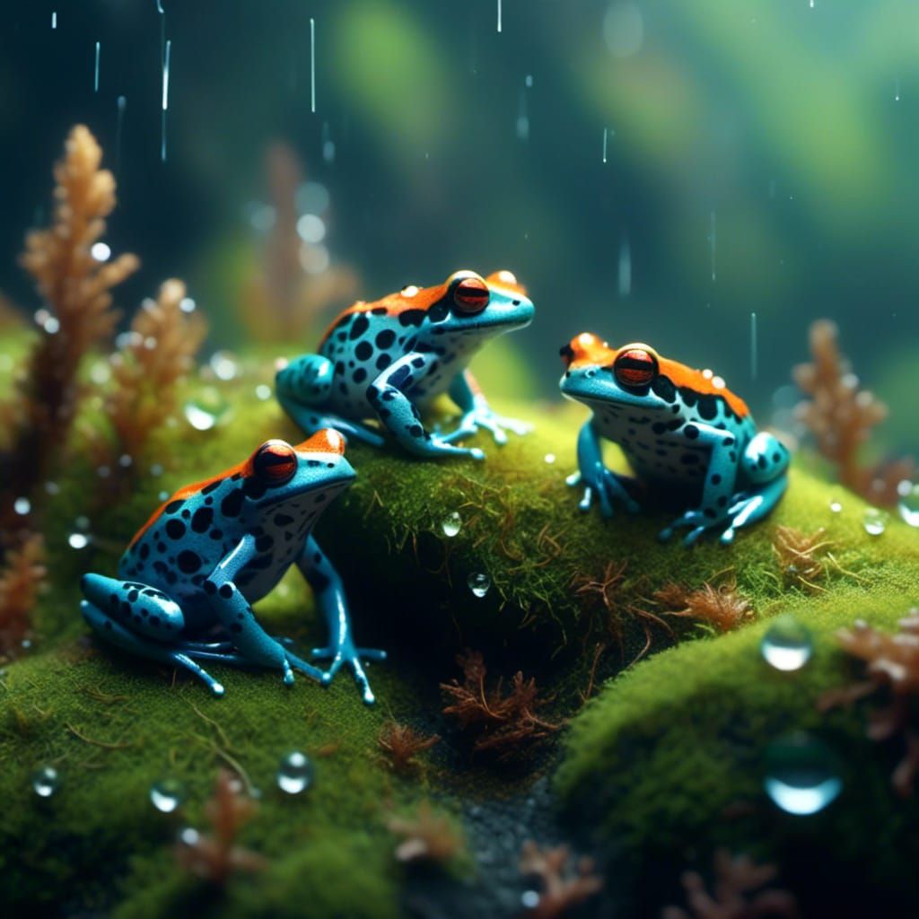 Close up of Dart frogs